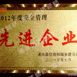 2012年度安全管理先进企业